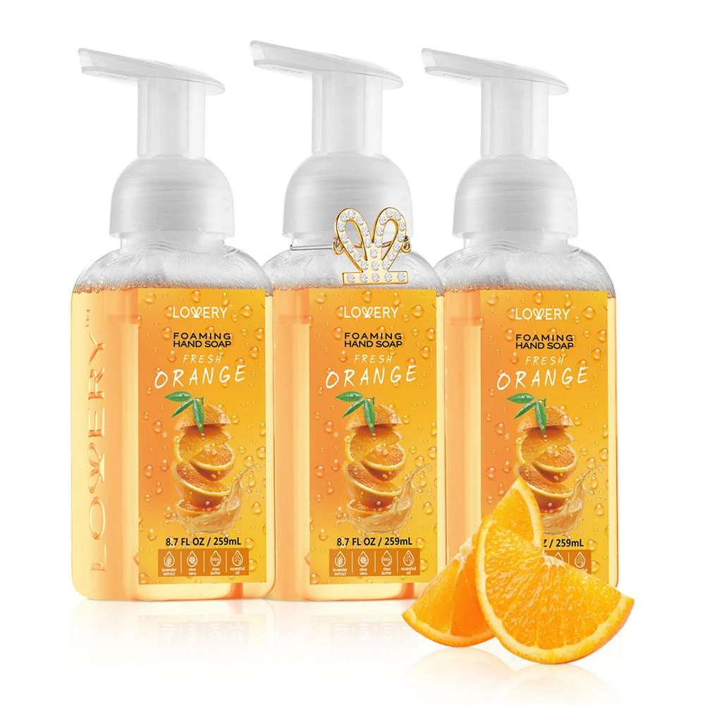 商品Lovery|Hand Foaming Soap in Fresh Orange, Moisturizing Hand Soap with Flawless Crystal Heart Bracelet - Hand Wash Set, 4 Piece,价格¥374,第1张图片