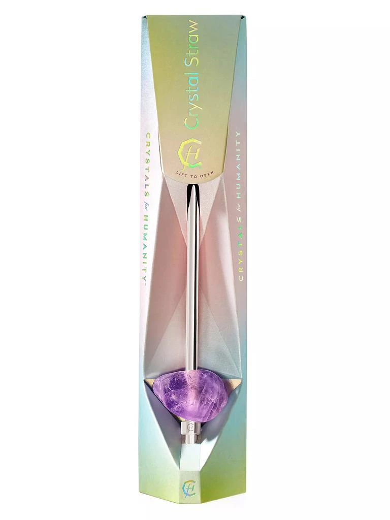 商品Gem-Water|Amethyst Crystal Stainless Steel Straw,价格¥300,第1张图片