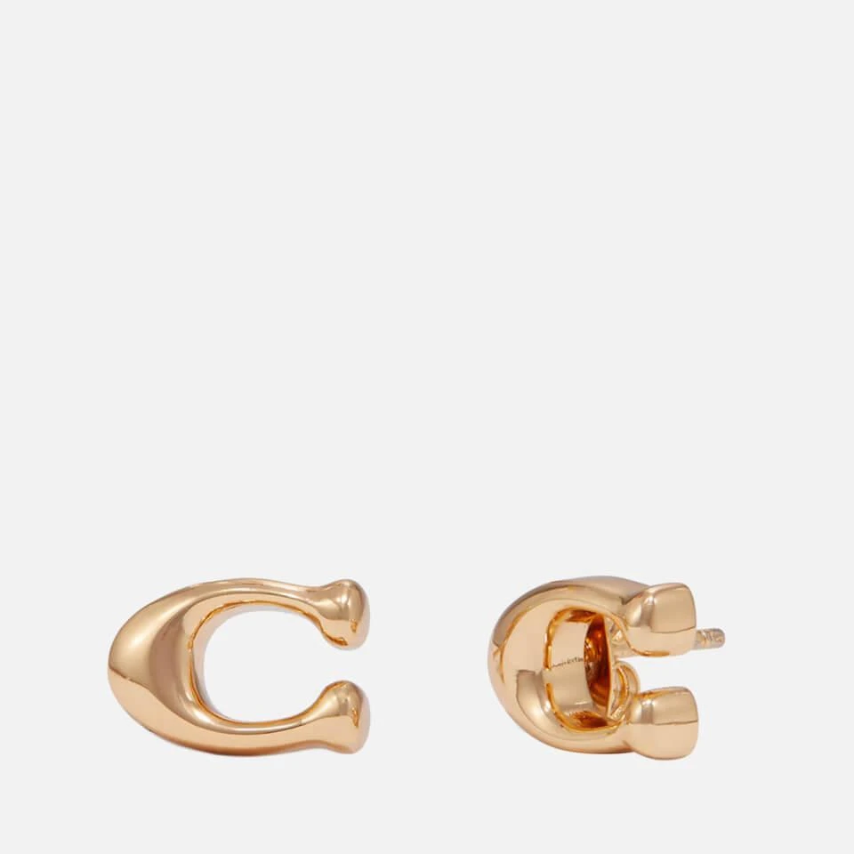 商品Coach|Coach Bubble C Gold-Tone Earrings,价格¥363,第2张图片详细描述