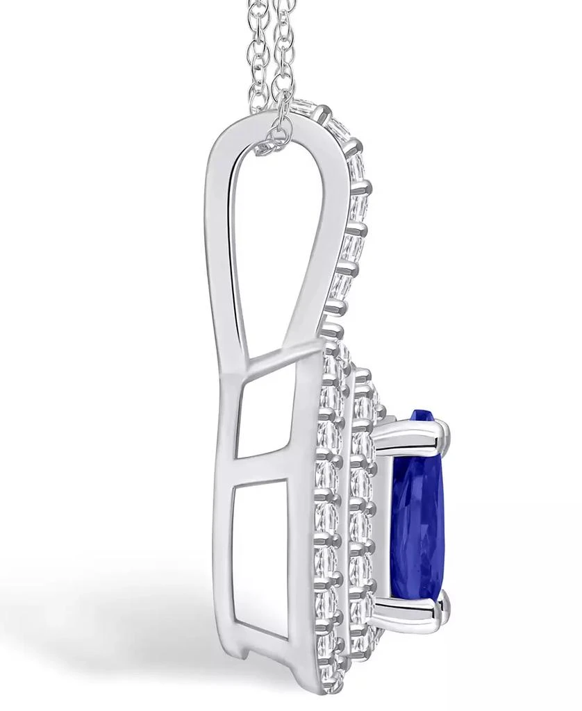 商品Macy's|Tanzanite (7/8 Ct. t.w.) and Diamond (3/8 Ct. t.w.) Halo Pendant Necklace,价格¥12178,第3张图片详细描述