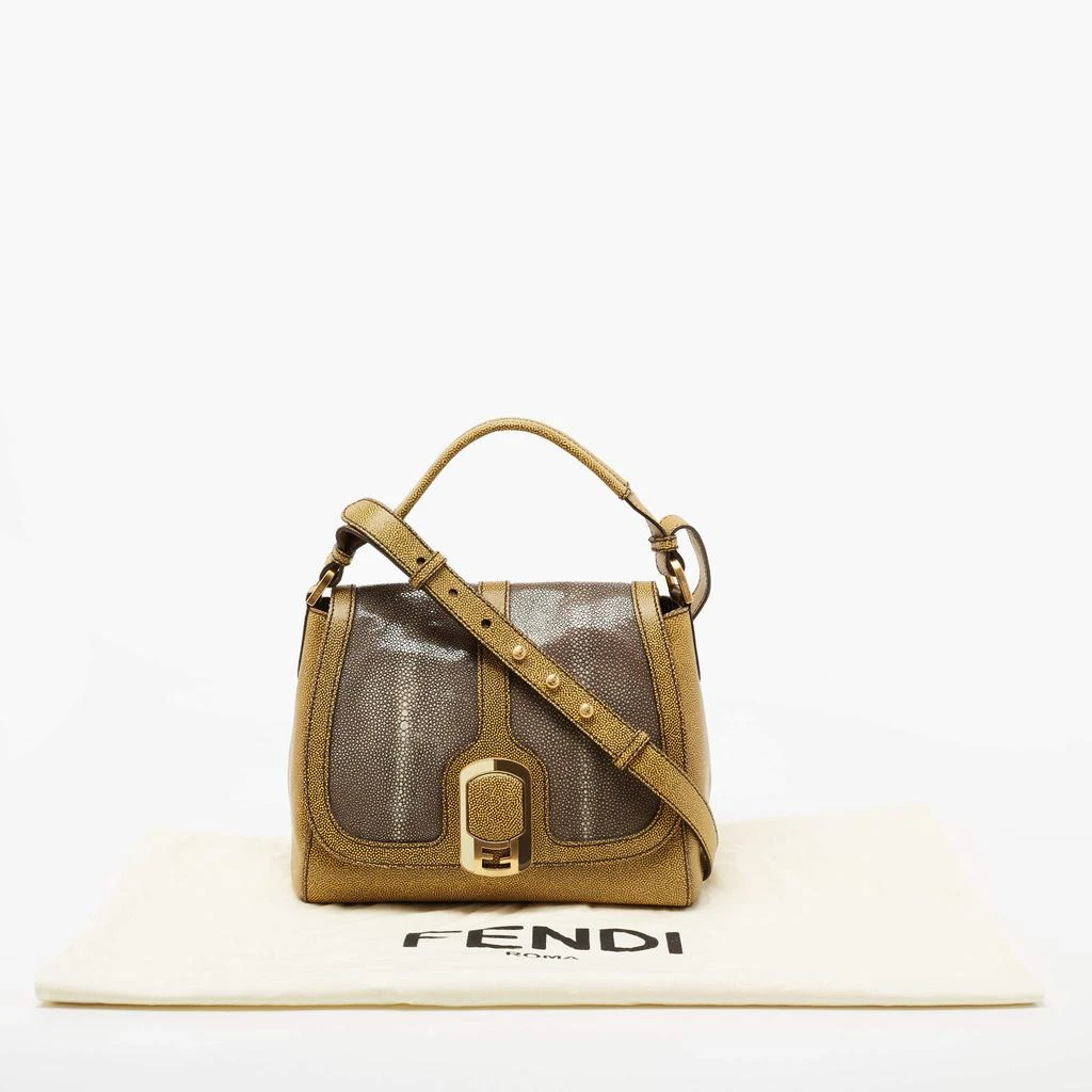 Fendi Yellow/Grey Stingray and Leather Anna Shoulder Bag 商品