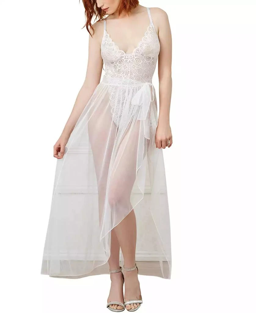 商品Dreamgirl|Women's Lace Teddy and Wraparound Skirt 2pc Lingerie Set,价格¥270,第1张图片
