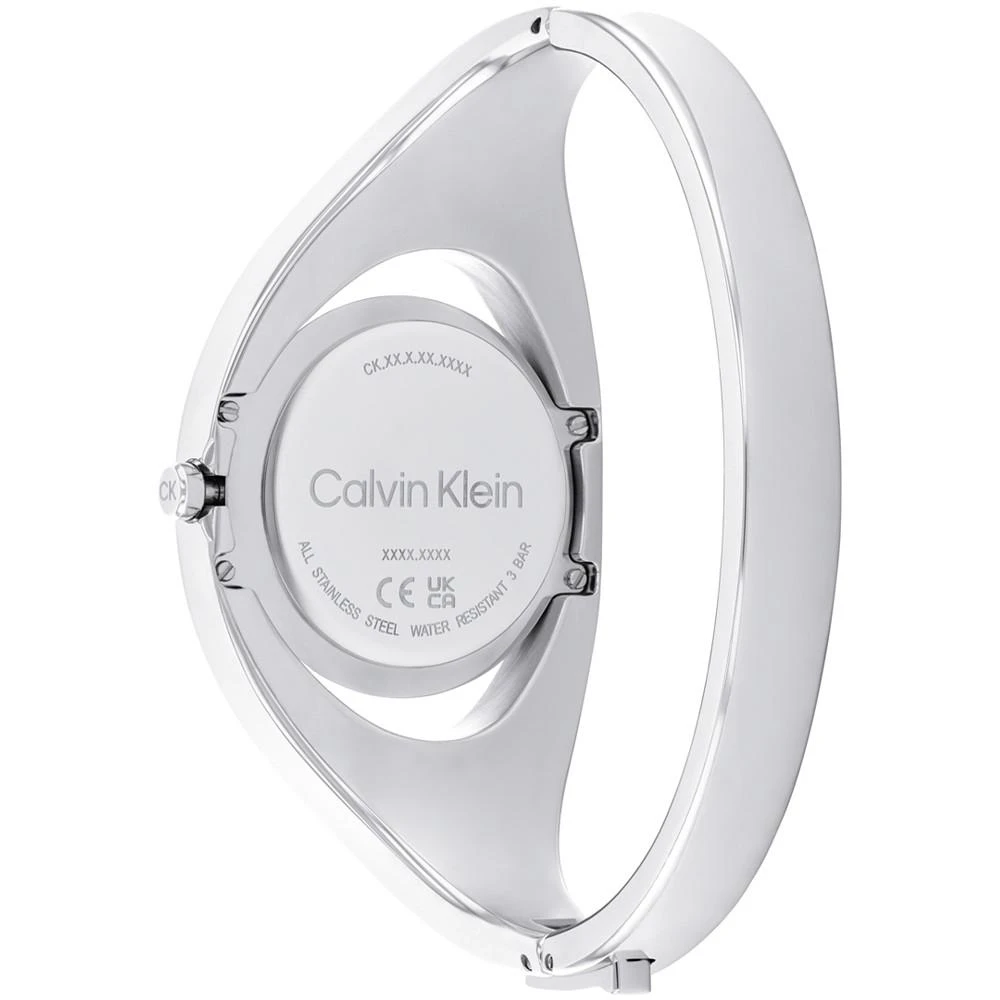 商品Calvin Klein|Women's Two Hand Silver Stainless Steel Bangle Bracelet Watch 30mm,价格¥1201,第3张图片详细描述
