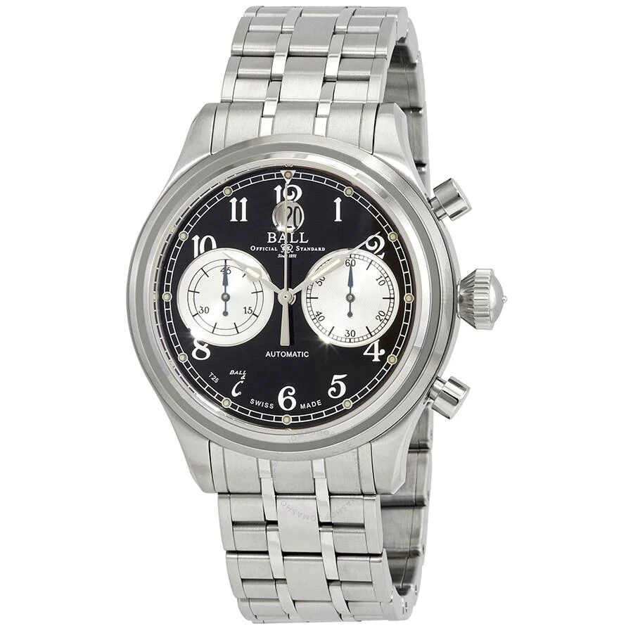 商品BALL Watch|Trainmaster Cannonball Chronograph Automatic Black Dial Men's Watch CM1052D-S3J-BK,价格¥20517,第1张图片