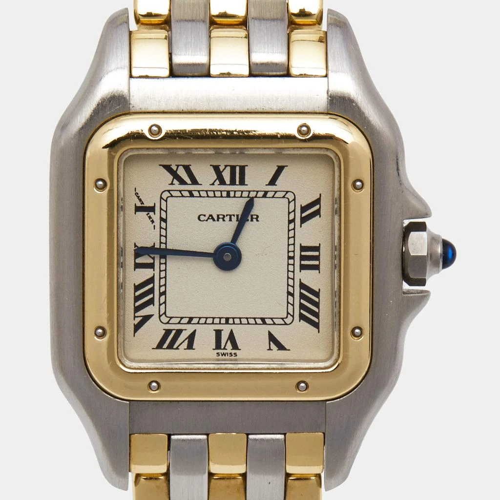 商品[二手商品] Cartier|Cartier Cream 18K Yellow Gold Stainless Panthere 112000R Women's Wristwatch 23 mm,价格¥23775,第3张图片详细描述