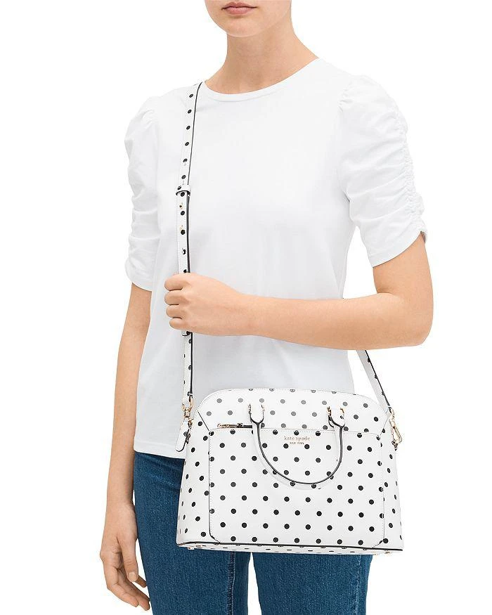 商品Kate Spade|Louise Medium Cabana Dot Leather Dome Satchel,价格¥2214,第2张图片详细描述
