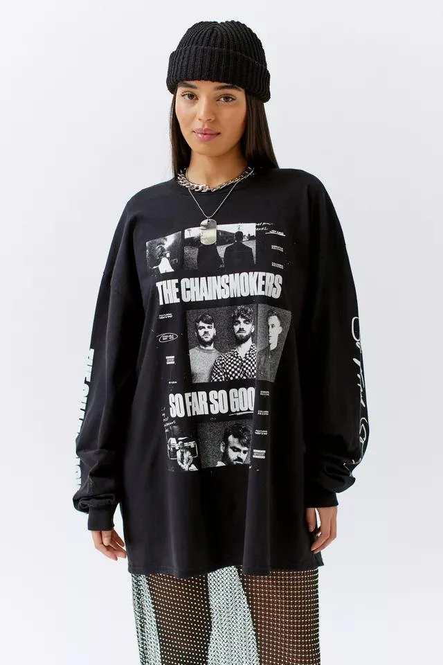 商品Urban Outfitters|Chainsmokers Oversized Long Sleeve Tee,价格¥114,第1张图片