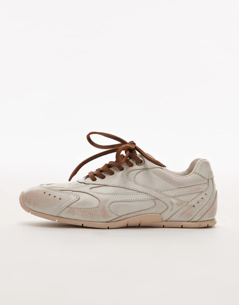 商品Bronx|Bronx Myr-aa trainers in off white vintage brush off leather,价格¥1372,第5张图片详细描述