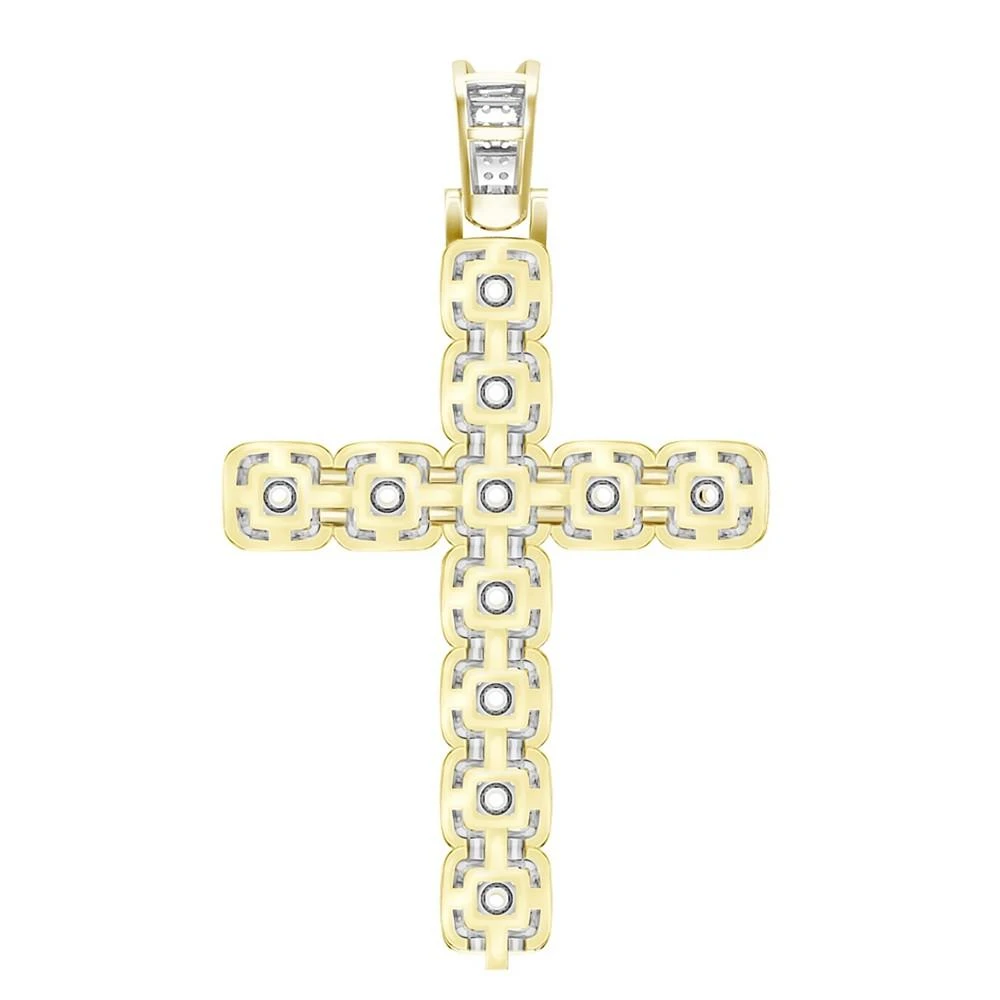 商品Macy's|Men's Diamond (3/4 ct.t.w.) Cross Pendant in 10k Yellow Gold,价格¥26119,第2张图片详细描述