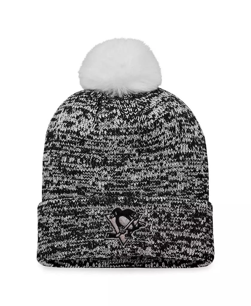 商品Fanatics|Women's Black Pittsburgh Penguins Glimmer Cuffed Knit Hat with Pom,价格¥197,第3张图片详细描述