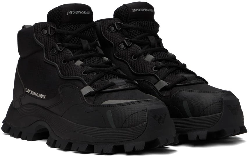 商品Emporio Armani|Black Lugged Boots,价格¥2375,第4张图片详细描述