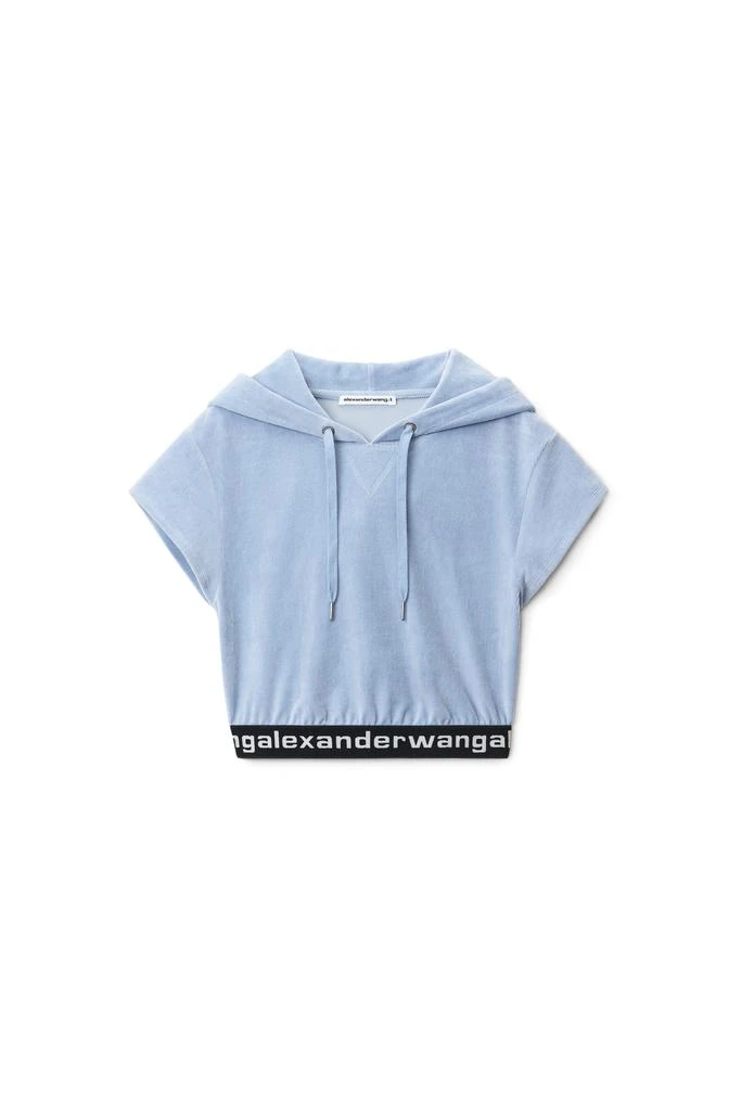 商品Alexander Wang|CAP SLEEVE HOODIE IN STRETCH CORDUROY,价格¥857,第1张图片