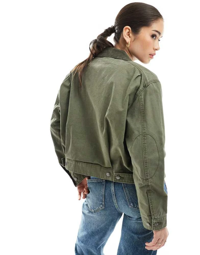 商品Timberland|Timberland Strafford washed canvas jacket in leaf green,价格¥1597,第4张图片详细描述