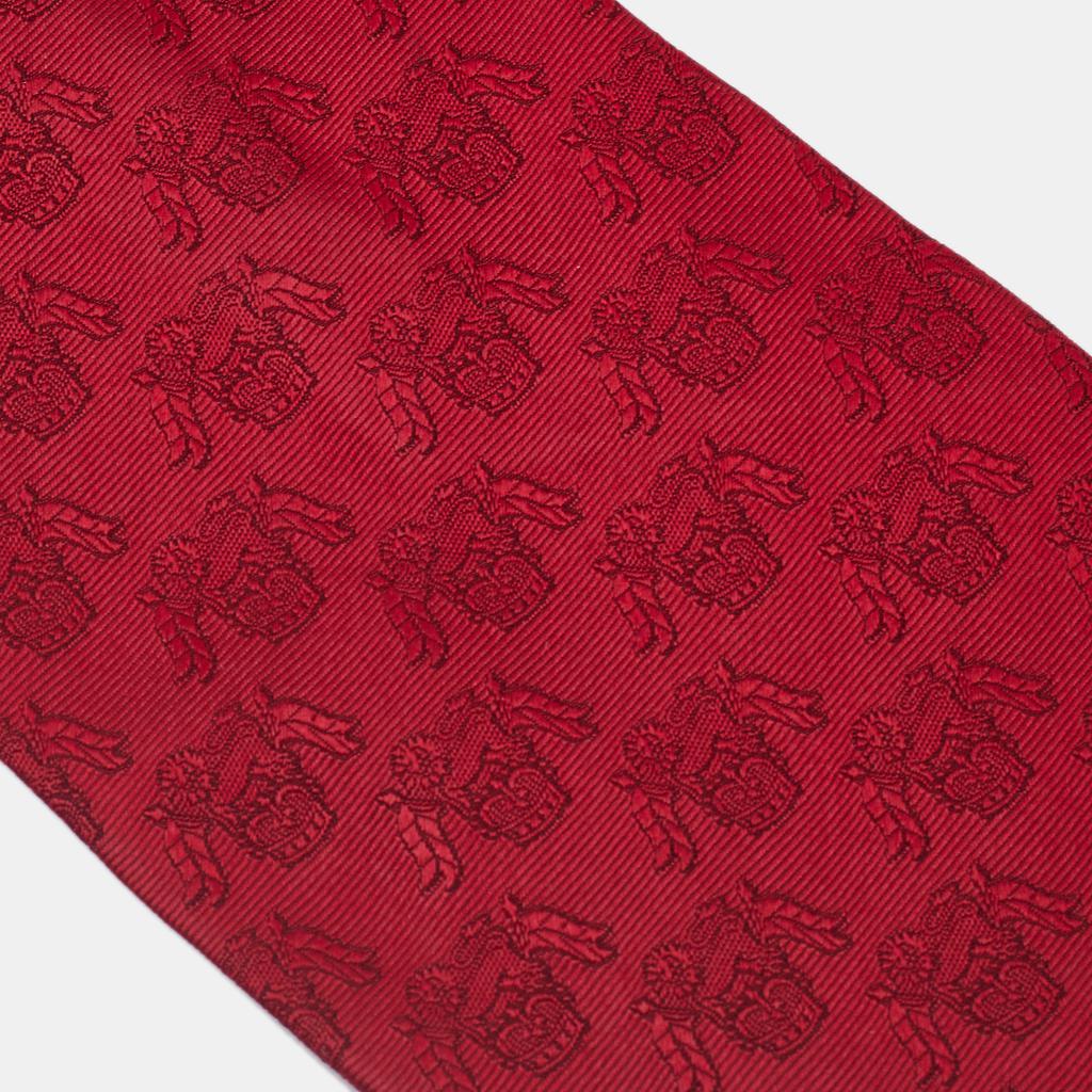Salvatore Ferragamo Red Silk Jacquard Tie商品第2张图片规格展示