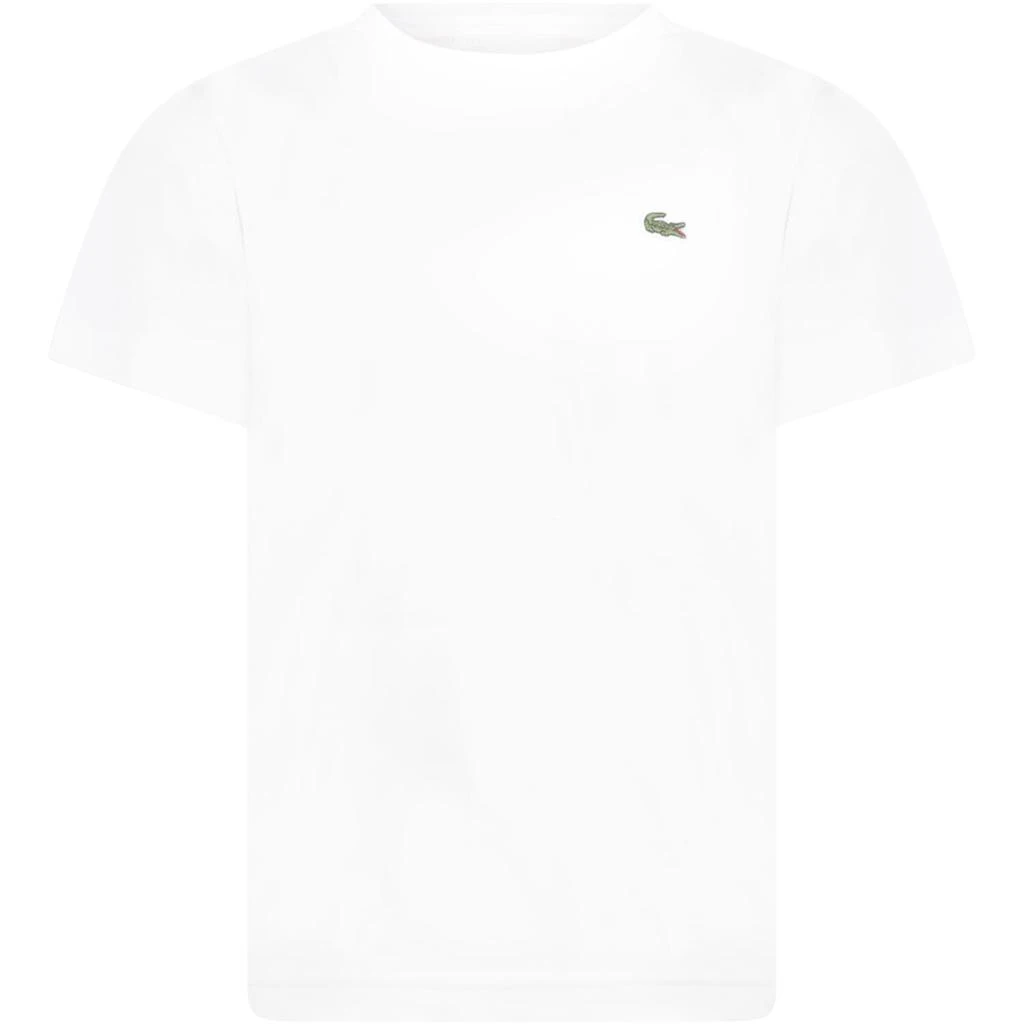商品Lacoste|Lacoste White T-shirt For Boy With Crocodile,价格¥648,第1张图片