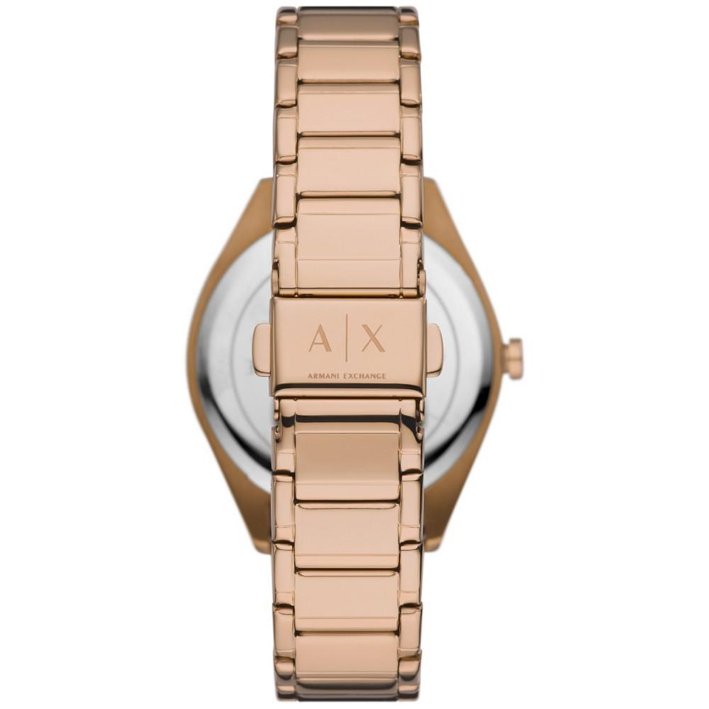 Women's Multifunction Rose Gold-Tone Stainless Steel Bracelet Watch商品第3张图片规格展示