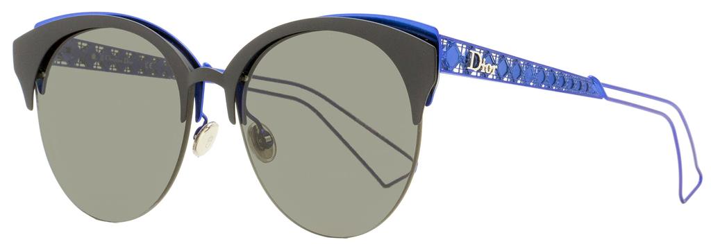 Dior Women's Semi-Rimless Sunglasses DioramaClub G5V2K Matte Black/Blue 55mm商品第1张图片规格展示