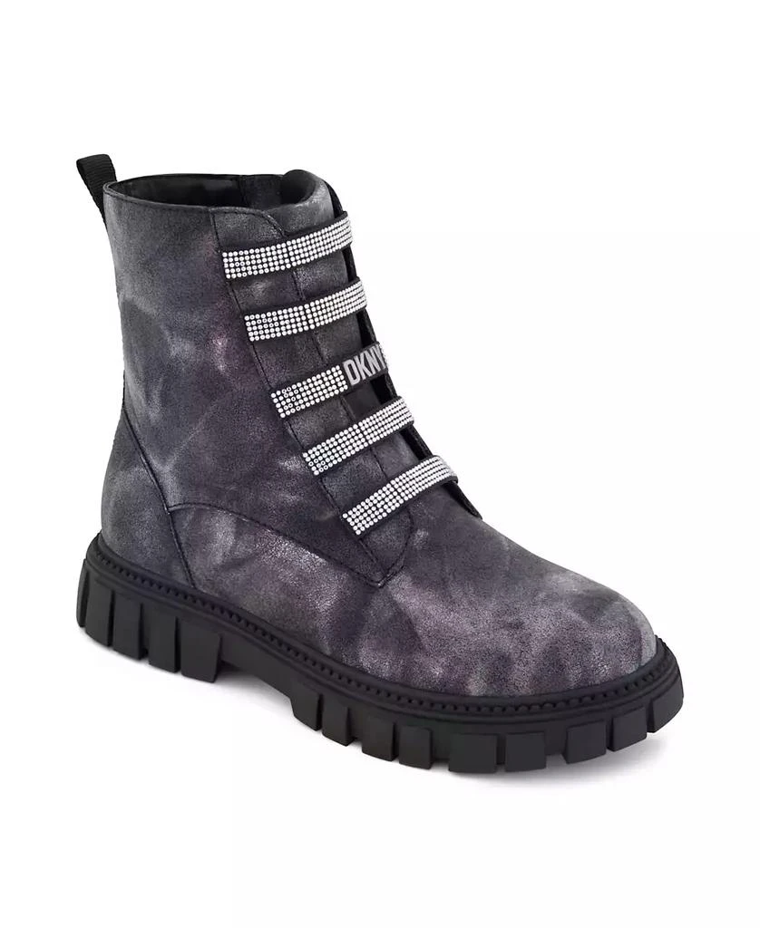 商品DKNY|Big Girls Carrie Side Zipper Moto Shine Boots,价格¥413,第1张图片