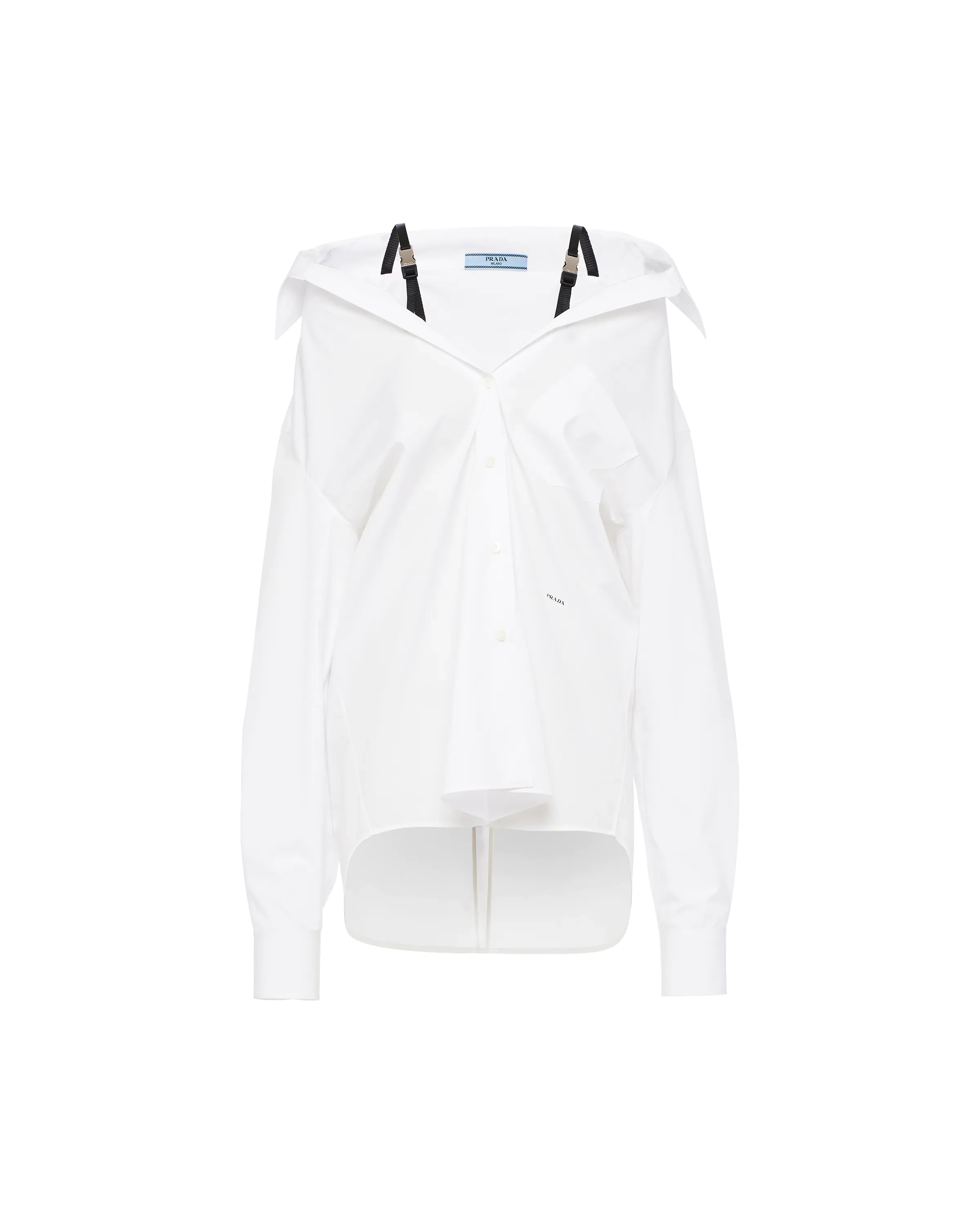 商品Prada|PRADA 女士白色棉质假两件长袖衬衫 P423D-1UCX-F0009,价格¥4126,第1张图片