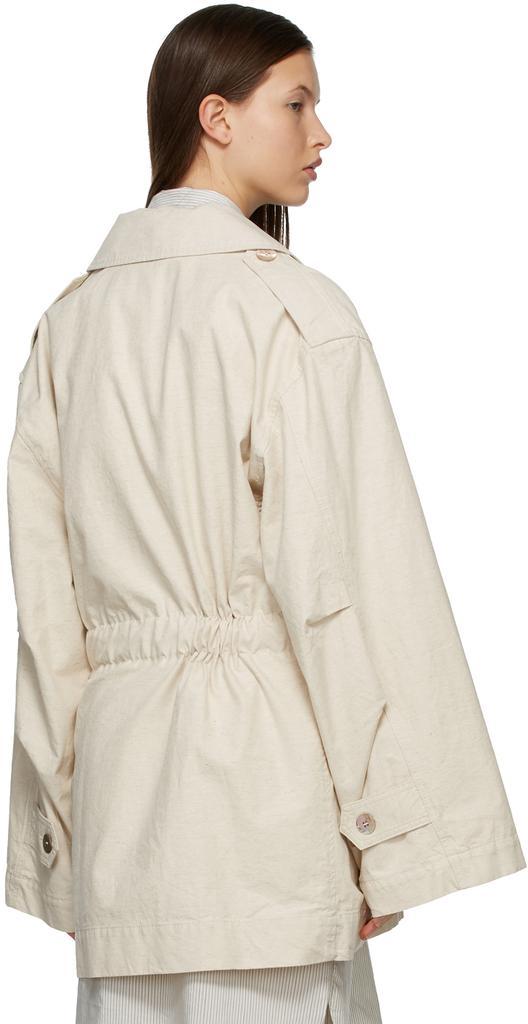商品Acne Studios|Off-White Cotton Belted Jacket,价格¥2568,第5张图片详细描述