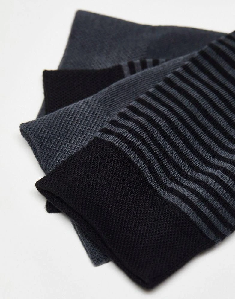 商品ASOS|ASOS DESIGN smart fine rib socks in charcoal stripes,价格¥57,第4张图片详细描述