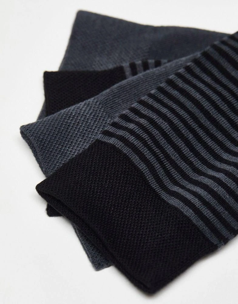 商品ASOS|ASOS DESIGN smart fine rib socks in charcoal stripes,价格¥79,第4张图片详细描述