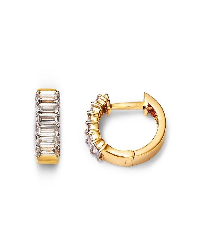 商品Moon & Meadow|14K Yellow Gold Lab Grown Diamond Baguette Huggie Hoop Earrings,价格¥7452,第3张图片详细描述