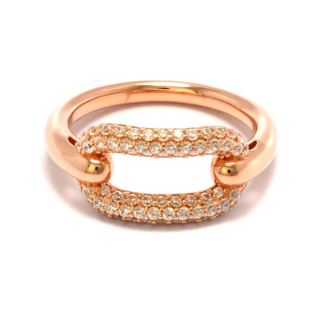 商品apm Monaco|Pink Sterling Silver Chain Link Crystal Ring,价格¥420,第1张图片