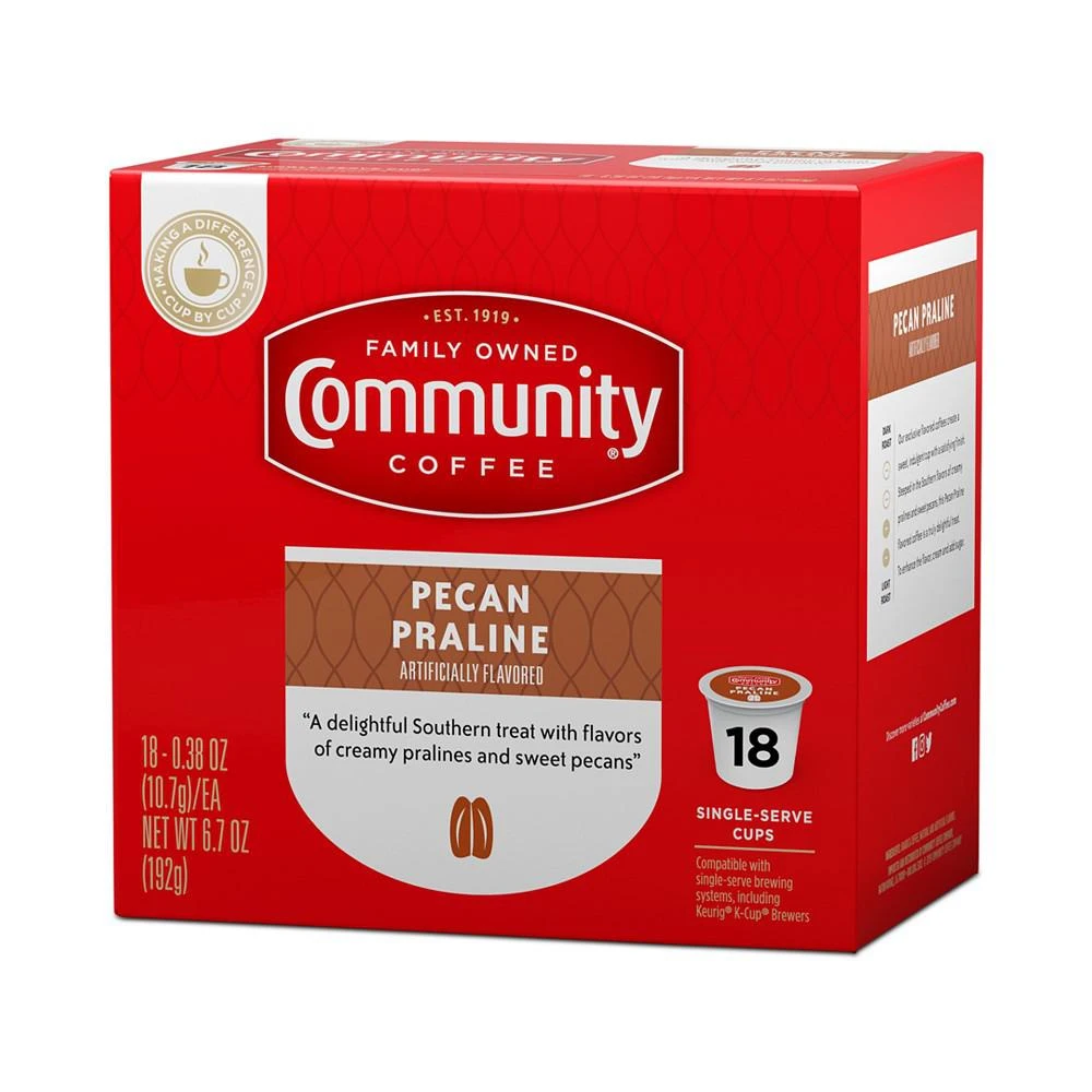商品Community Coffee|Pecan Praline Medium Roast Single Serve Pods, Keurig K-Cup Brewer Compatible, 72 Ct,价格¥561,第3张图片详细描述