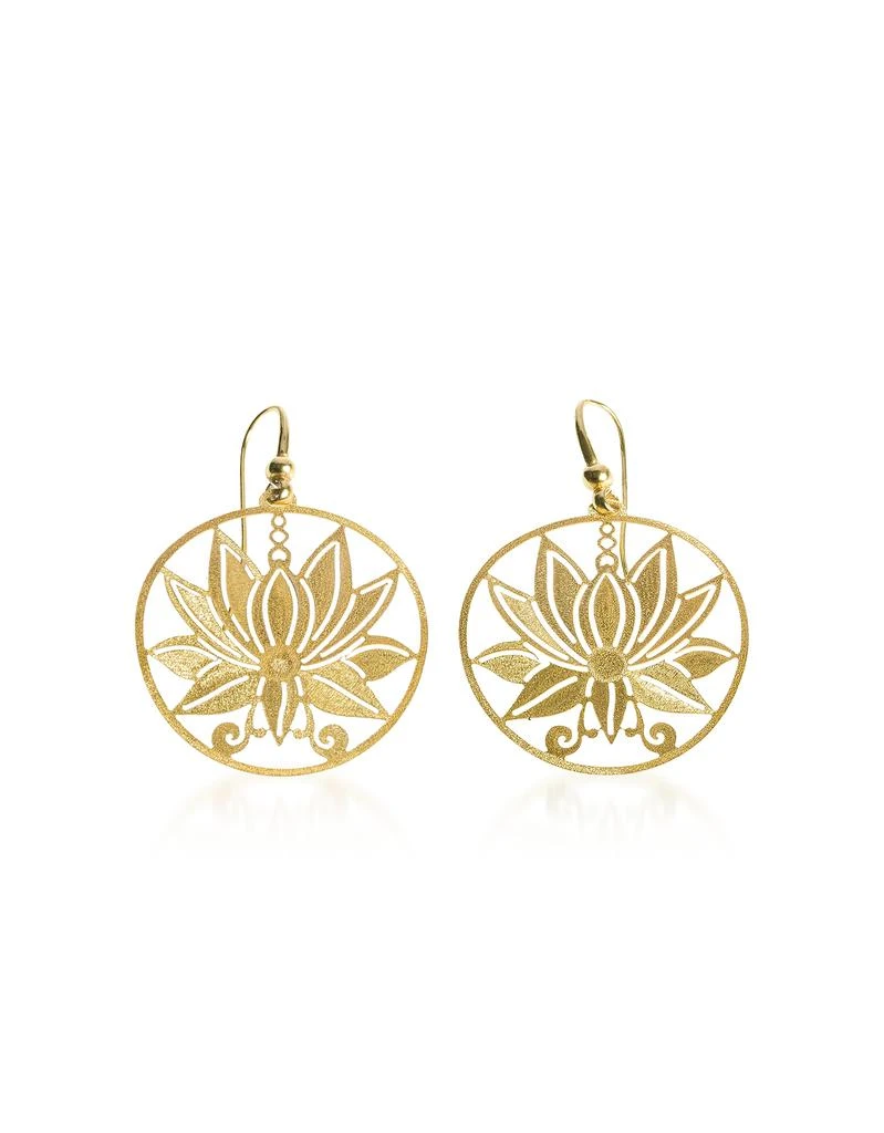 商品Stefano Patriarchi 帕特雅克|Etched Golden Silver Small Loto Earrings,价格¥1393,第1张图片