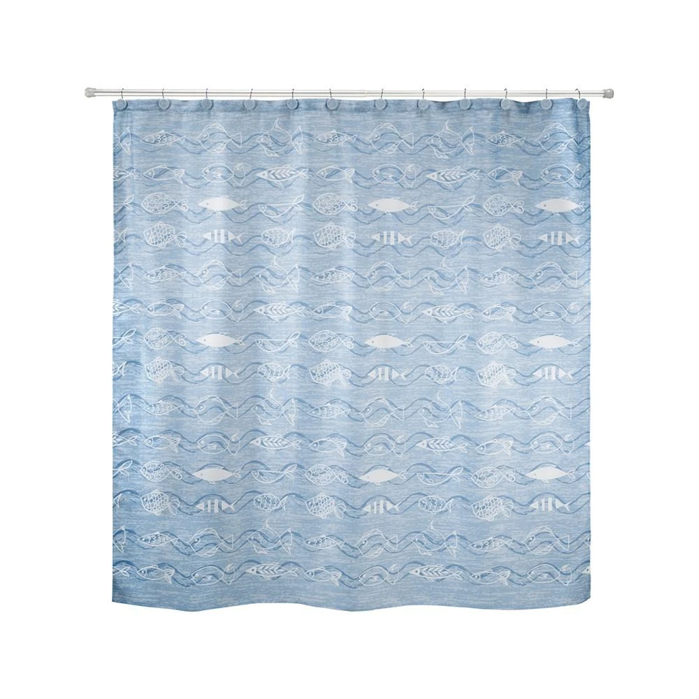 商品Avanti|Fin Bay Silhouette Printed Shower Curtain, 72" x 72",价格¥370,第1张图片