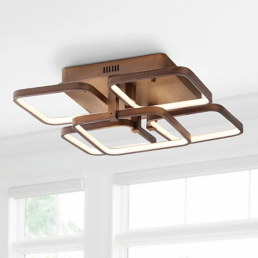 商品JONATHAN Y|Sebastian 17.5" Integrated LED Metal Flush Mount Ceiling Light,价格¥2253,第1张图片