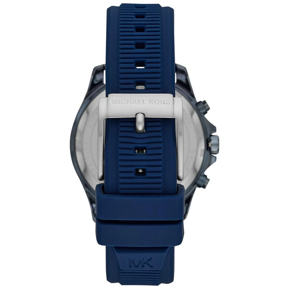 商品Michael Kors|Men's Chronograph Cortlandt Sport Navy Silicone Strap Watch 45mm,价格¥1132,第3张图片详细描述