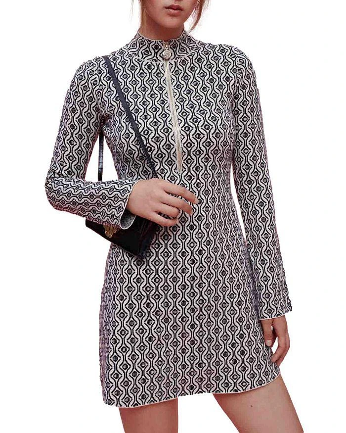 商品Maje|Roy Patterned Fitted Dress,价格¥2878,第5张图片详细描述