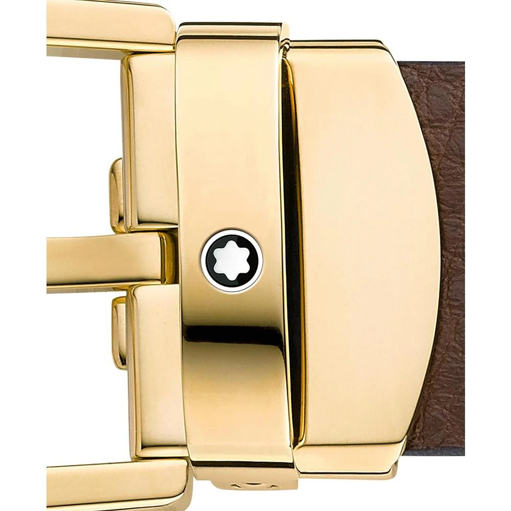 商品MontBlanc|Men's Horseshoe Buckle Leather Belt,价格¥3205,第3张图片详细描述