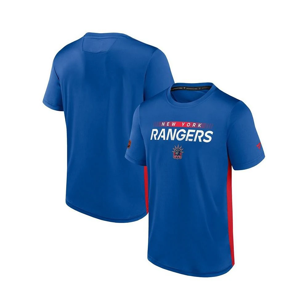 商品Fanatics|Men's Branded Royal and Red New York Rangers Special Edition 2.0 Authentic Pro Tech T-shirt,价格¥288,第1张图片