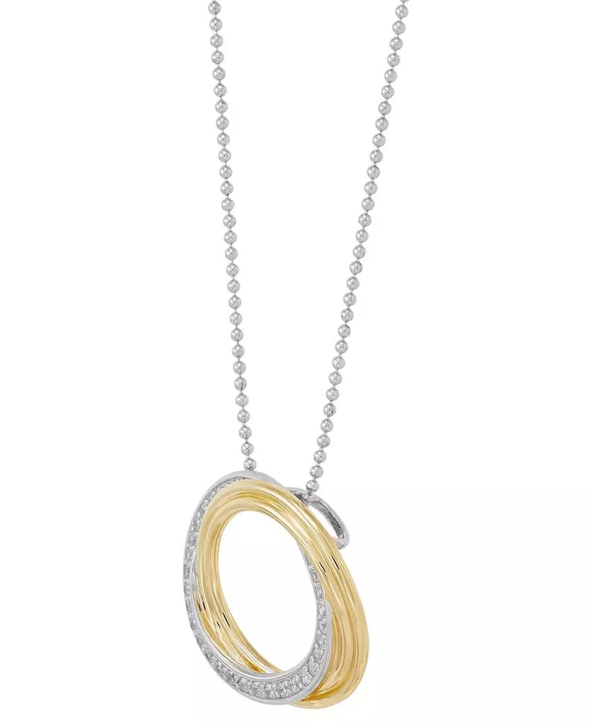 商品Macy's|Cubic Zirconia Double Circle 18" Pendant Necklace in Sterling Silver & 14k Gold-Plate,价格¥296,第3张图片详细描述