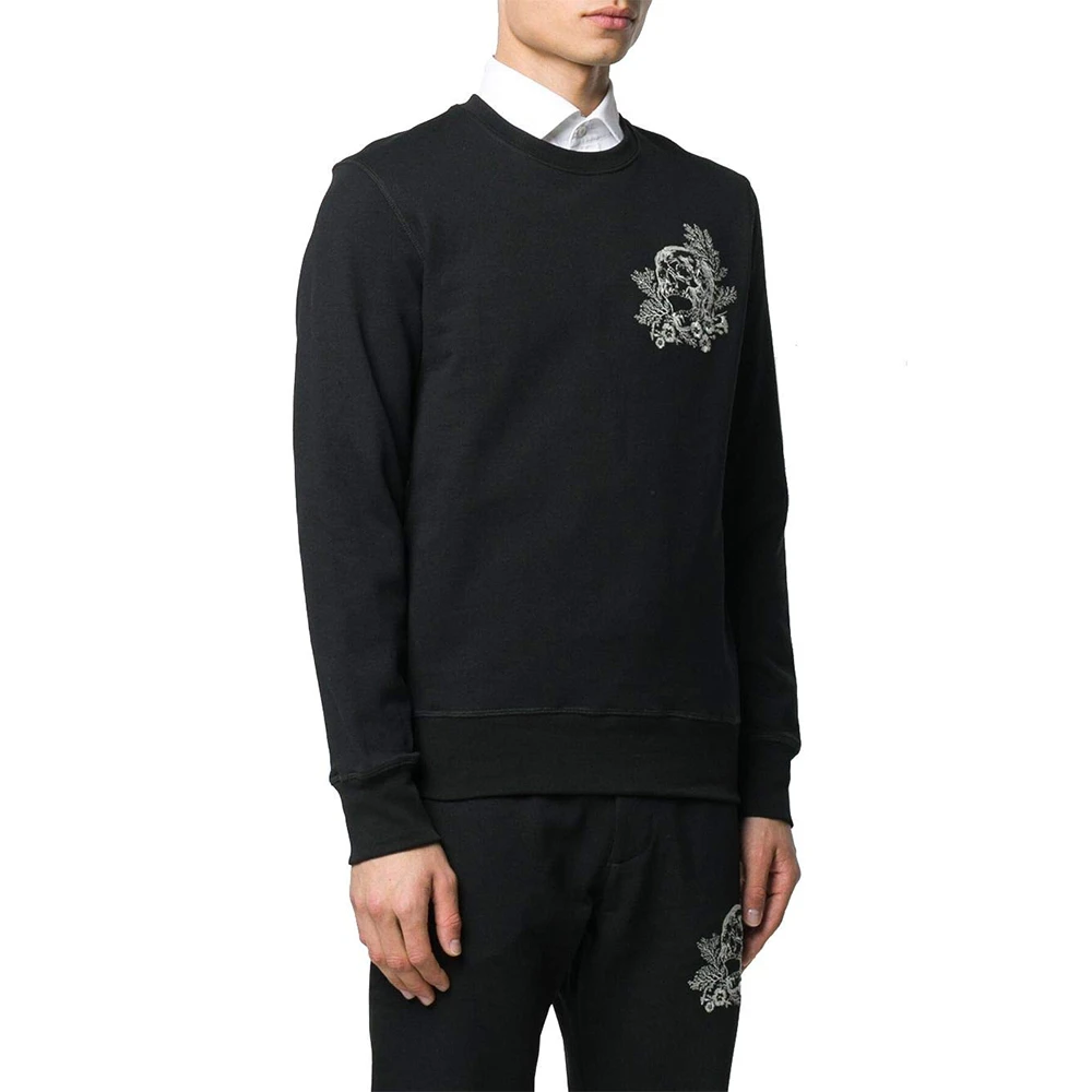 ALEXANDER MCQUEEN 男士黑色骷髅图案棉质卫衣 599611-QOZ77-0901 商品