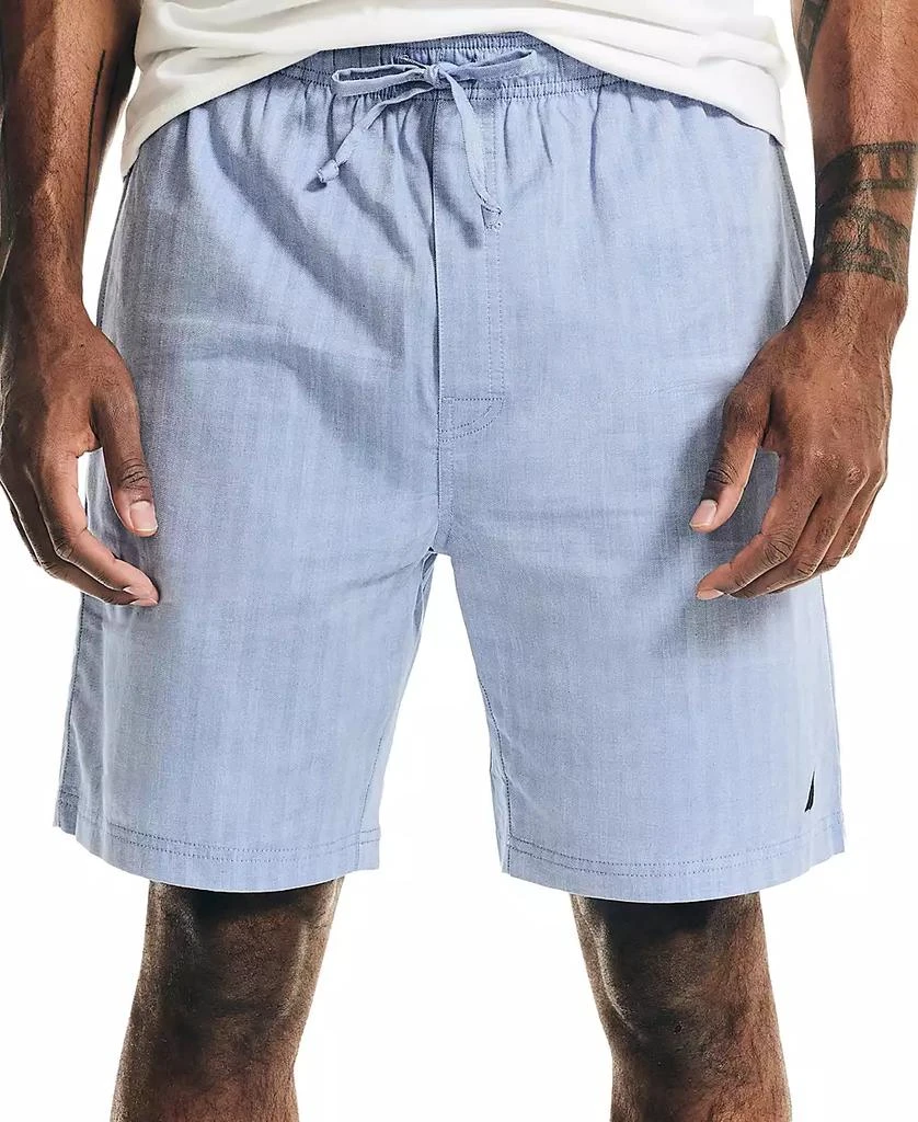 商品Nautica|Men's Sleepwear, Blue Herringbone Short,价格¥223,第1张图片