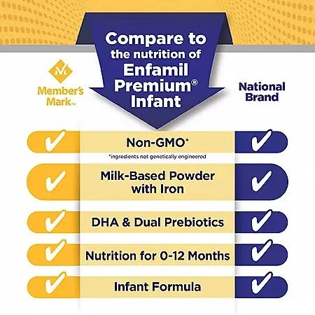 Member's Mark Premium Non-GMO 婴儿一段奶粉 (48 oz.) 商品