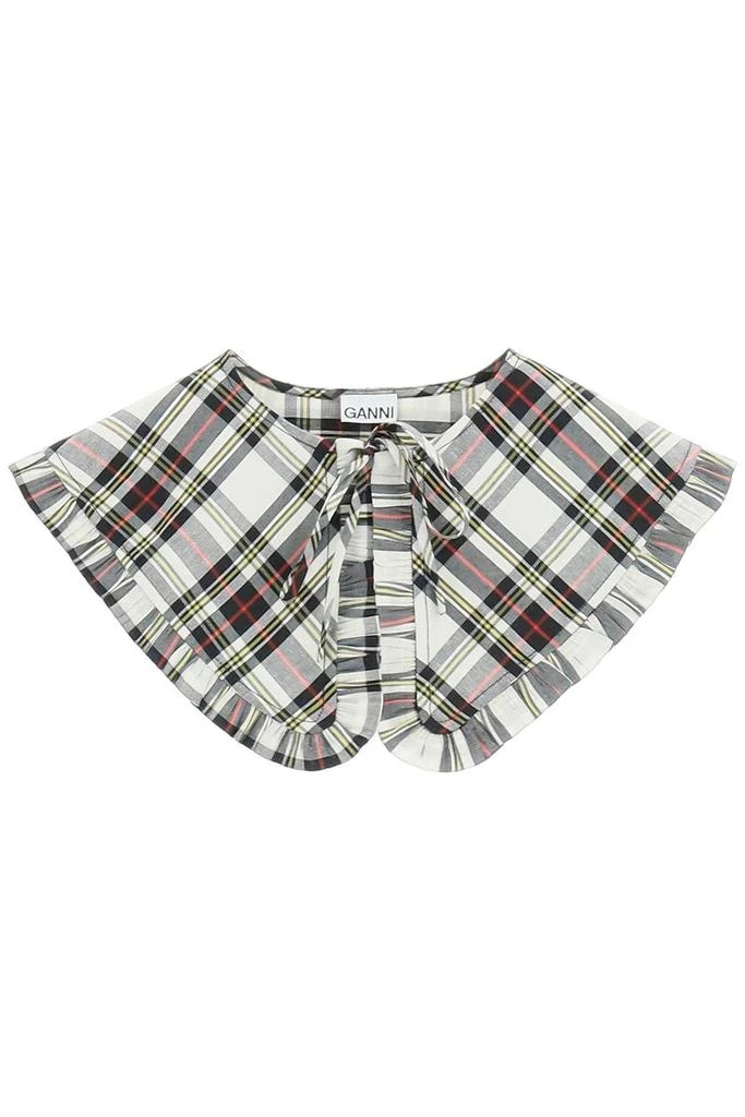 商品Ganni|CHECKED LINEN SILK COLLAR,价格¥194,第1张图片