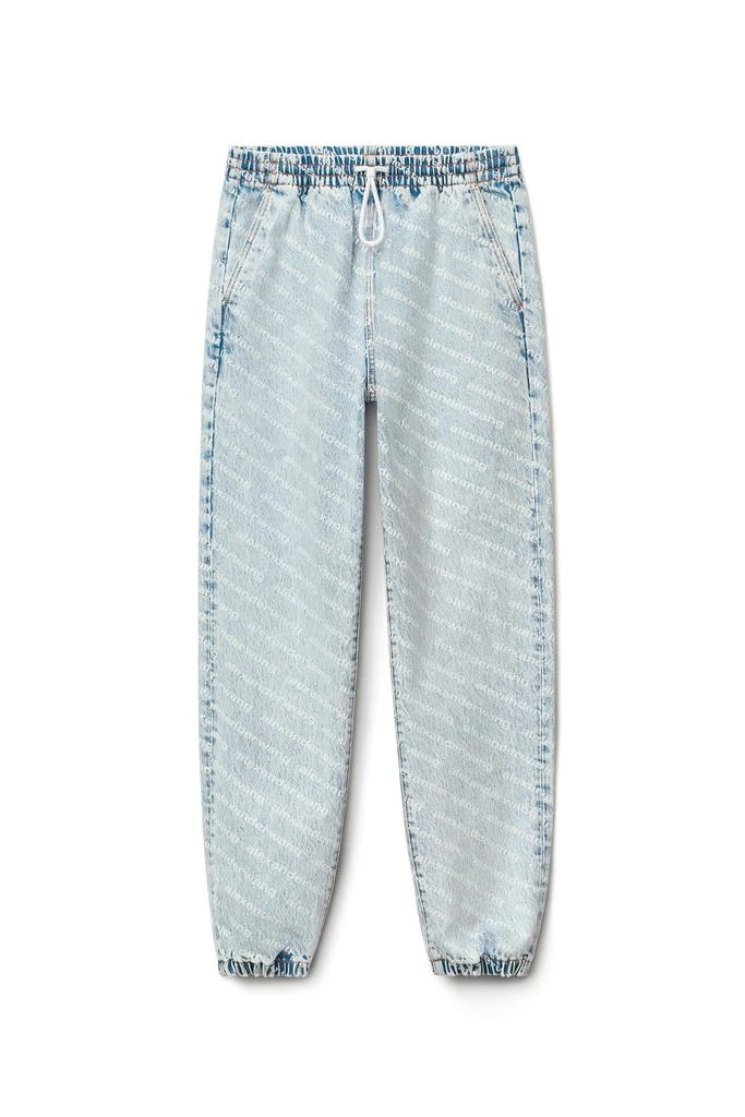 商品Alexander Wang|LOGO PRINT JOGGER IN DENIM,价格¥2940,第1张图片