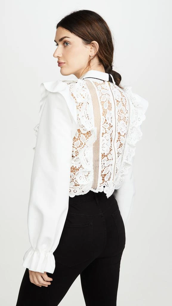 商品Self Portrait|Self Portrait Flower Lace Tie Top,价格¥1850,第3张图片详细描述