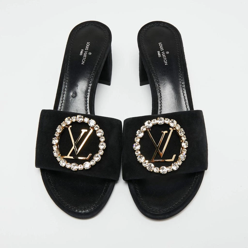 商品[二手商品] Louis Vuitton|Louis Vuitton Black Suede Madeleine Slide Sandals Size 38,价格¥6540,第3张图片详细描述