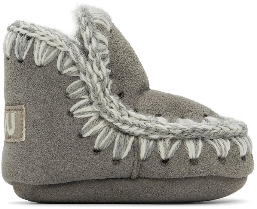 商品Mou|Baby Grey Suede Pre-Walkers,价格¥321,第1张图片