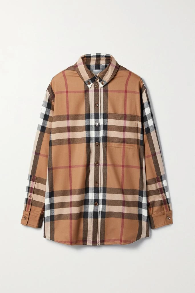 商品Burberry|格纹羊毛斜纹布衬衫,价格¥9058,第1张图片