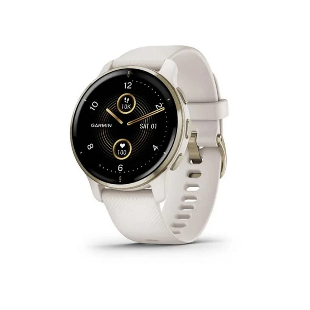 商品Garmin|Unisex Venu 2 Cream Gold-tone Bezel with Ivory Silicone Band Smart Watch 43mm,价格¥3362,第3张图片详细描述