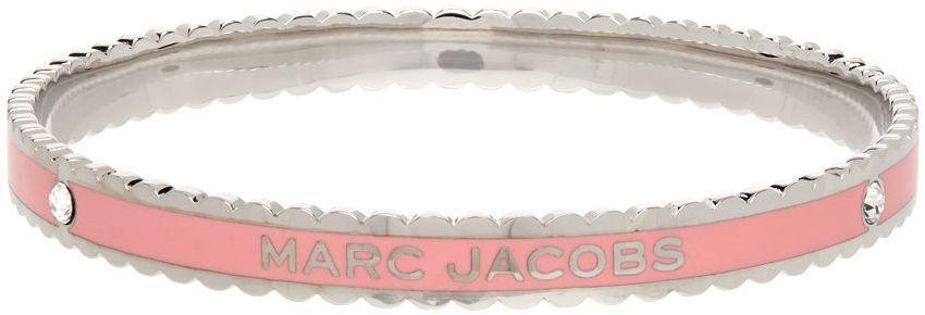商品Marc Jacobs|Silver & Pink 'The Medallion Scalloped Bangle' Bracelet,价格¥712,第7张图片详细描述