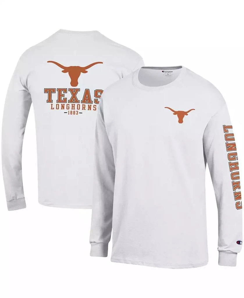 商品CHAMPION|Men's White Texas Longhorns Team Stack Long Sleeve T-shirt,价格¥230,第1张图片