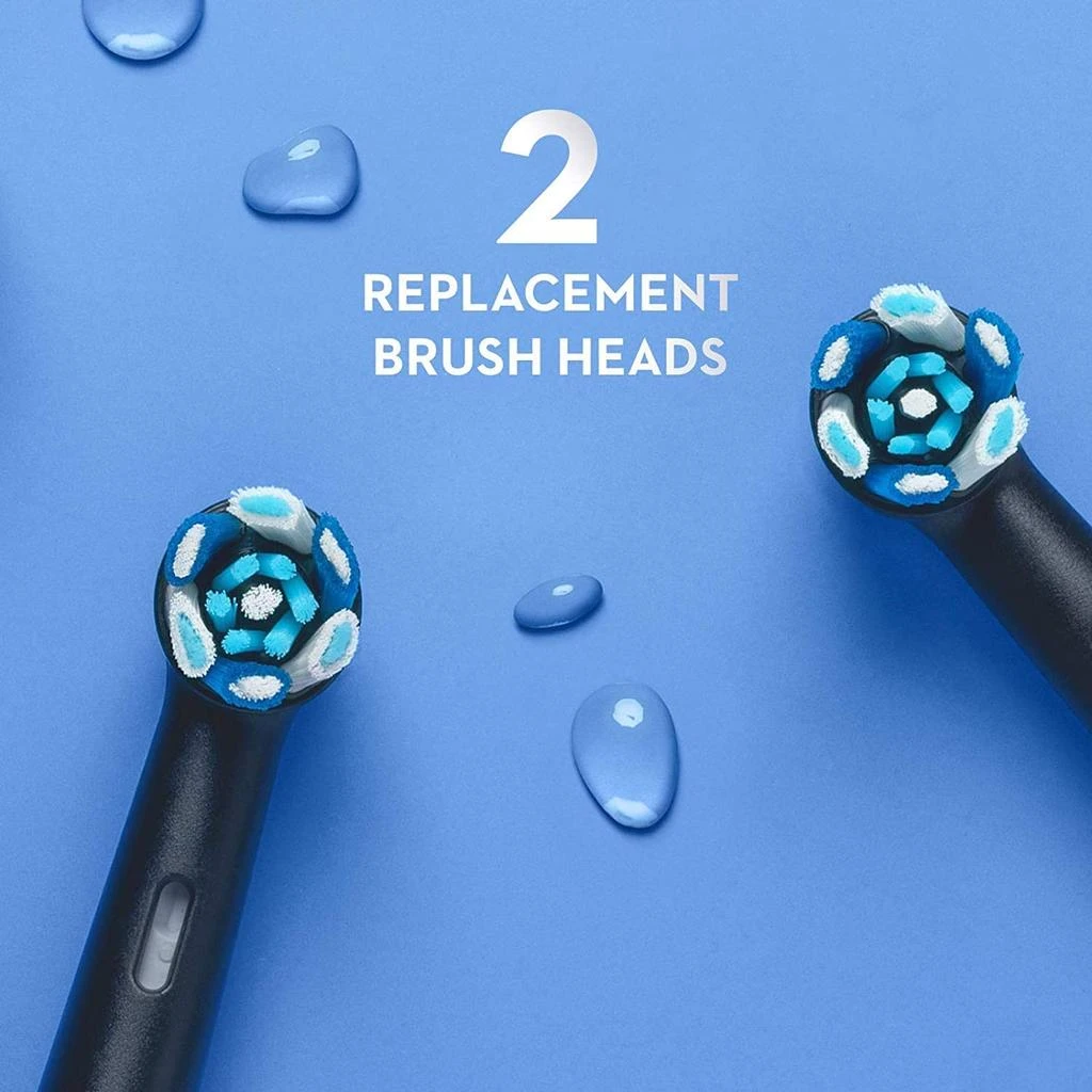 商品Oral-B|Oral-B iO Ultimate Clean Replacement Brush Heads, Black, 2 Count,价格¥171,第5张图片详细描述